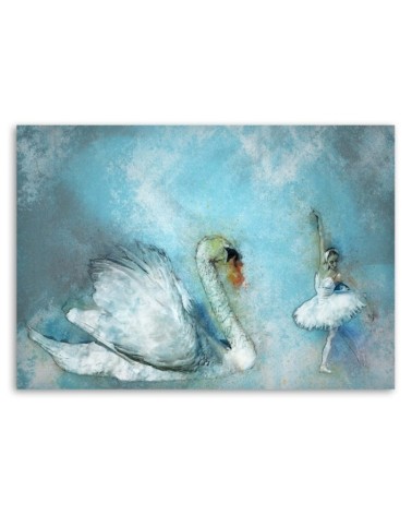 Bild auf Leinwand - Schwan und Ballerina | Feeby
