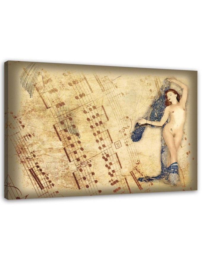 Leinwandbild - Nackte Frau mit Kopftuch | Feeby