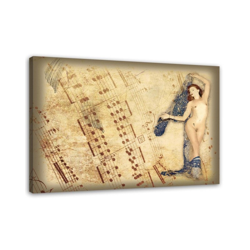 Leinwandbild - Nackte Frau mit Kopftuch | Feeby