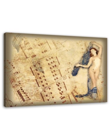 Naked woman and sheet music - Wall painting | FEEBY
