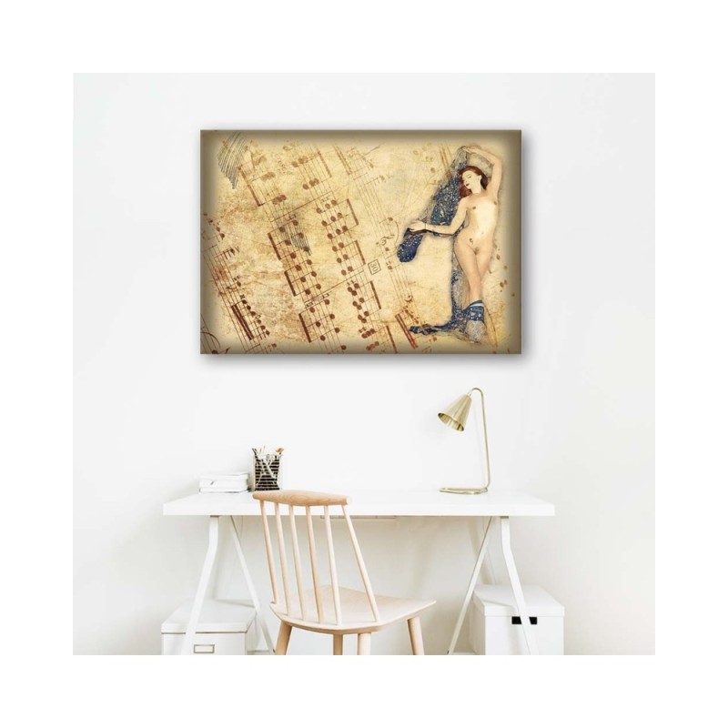 Leinwandbild - Nackte Frau mit Kopftuch | Feeby