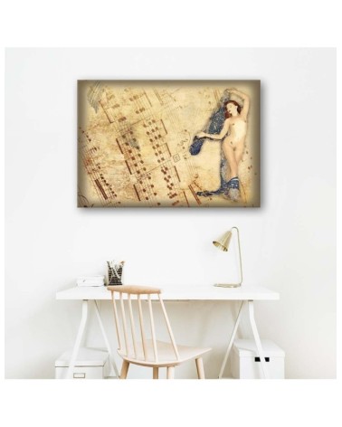 Leinwandbild - Nackte Frau mit Kopftuch | Feeby