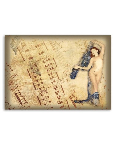 Leinwandbild - Nackte Frau mit Kopftuch | Feeby