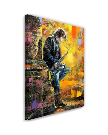 Bild auf Leinwand - Musiker mit Saxophon | Feeby