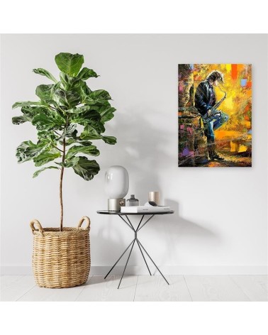 Bild auf Leinwand - Musiker mit Saxophon | Feeby