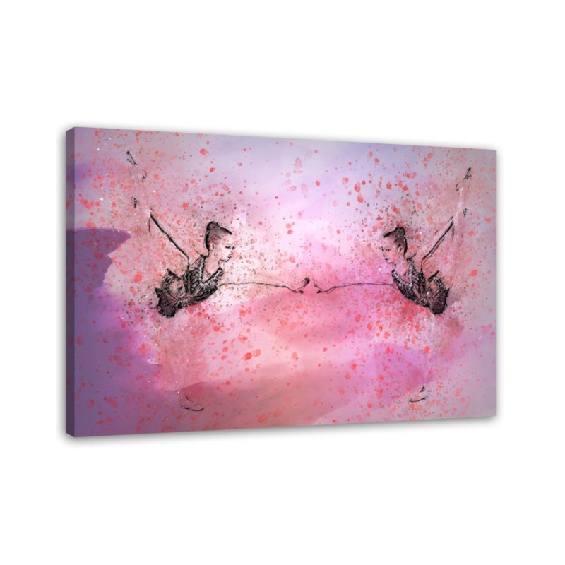 Leinwanddruck - Kleine Ballerina vor einem Spiegel | Feeby