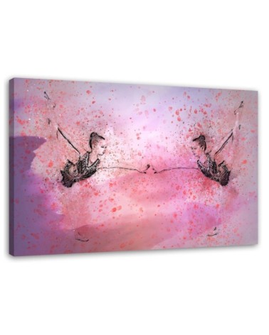 Leinwanddruck - Kleine Ballerina vor einem Spiegel | Feeby