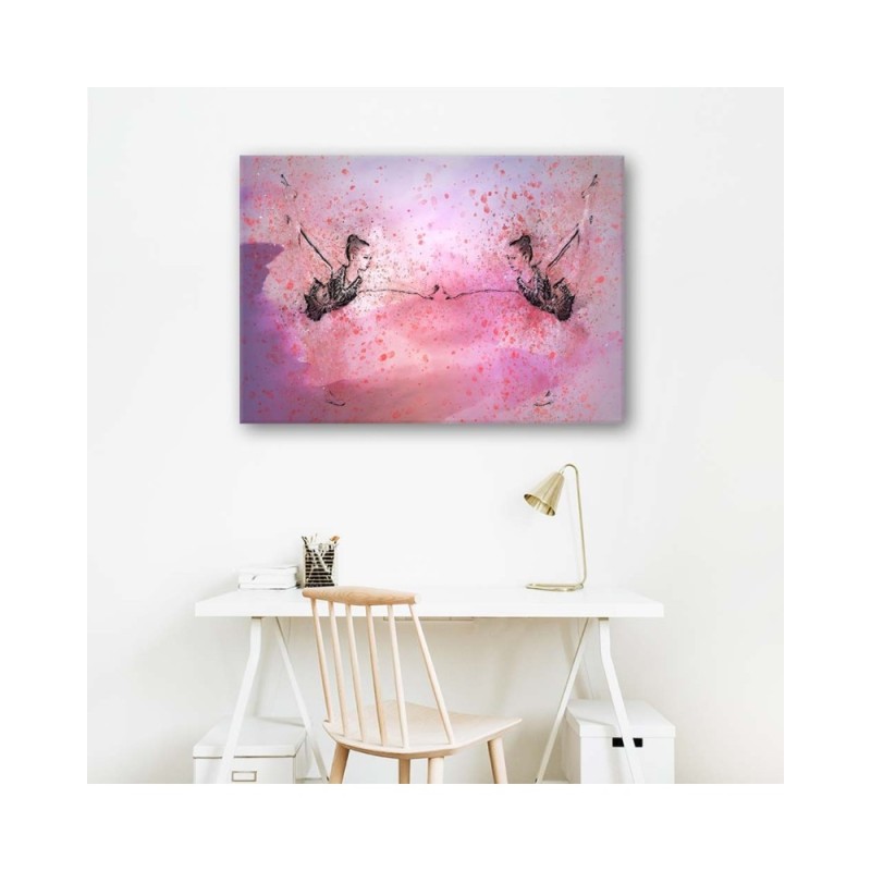 Leinwanddruck - Kleine Ballerina vor einem Spiegel | Feeby