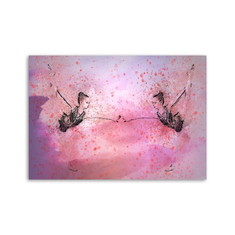 Leinwanddruck - Kleine Ballerina vor einem Spiegel | Feeby