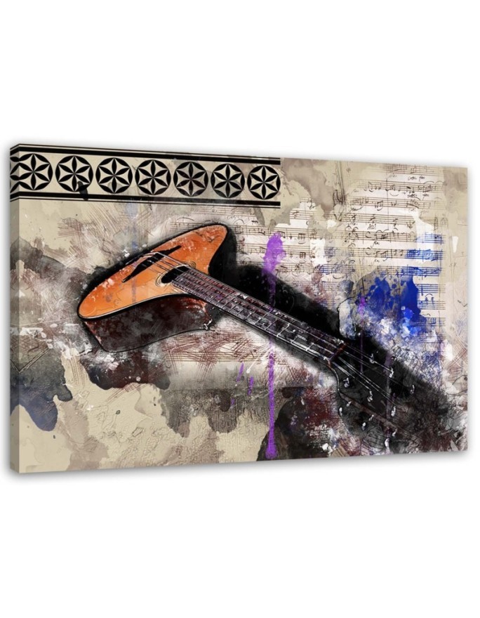 Gitara abstrakcja vintage - Obraz na ścianę canvas | FEEBY