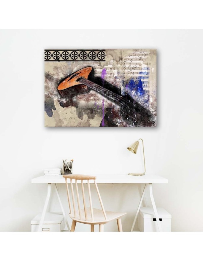 Gitara abstrakcja vintage - Obraz na ścianę canvas | FEEBY