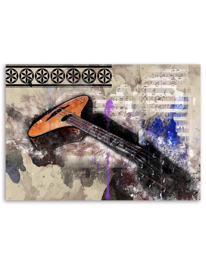 Gitara abstrakcja vintage - Obraz na ścianę canvas | FEEBY