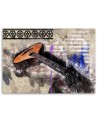 Gitara abstrakcja vintage - Obraz na ścianę canvas | FEEBY