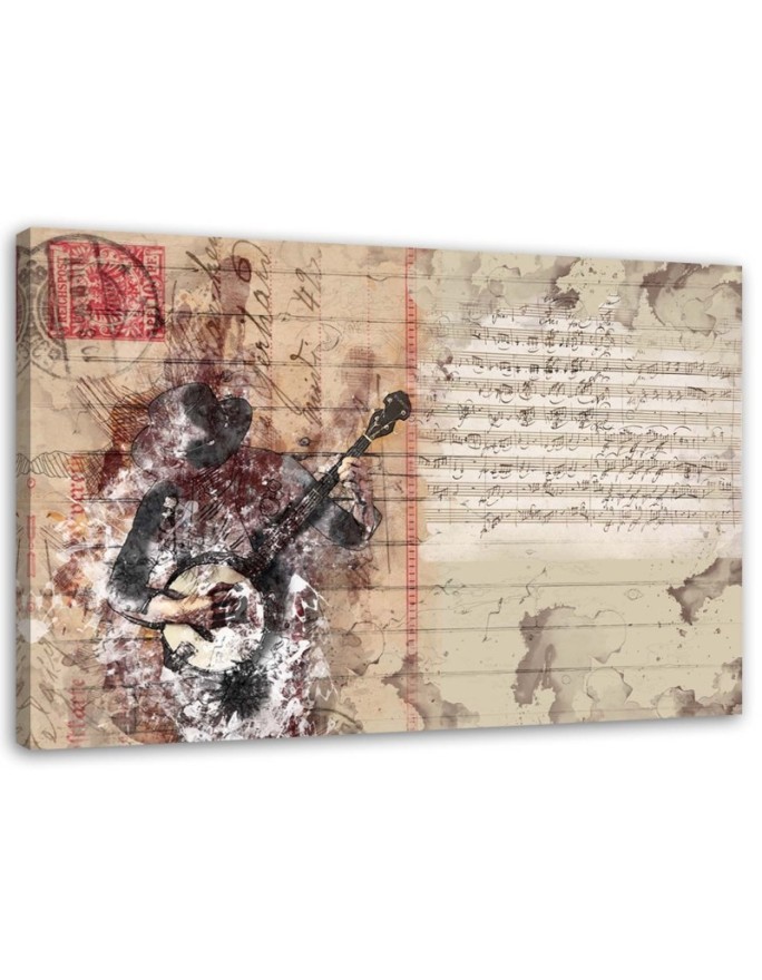Abstrakcyjny retro muzyk - Obraz na ścianę canvas | FEEBY