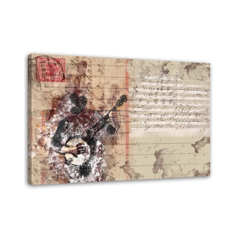 Abstrakcyjny retro muzyk - Obraz na ścianę canvas | FEEBY