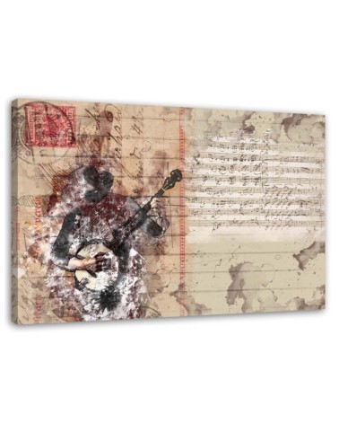 Abstract retro musician - Canvas wall art painting | FEEBY