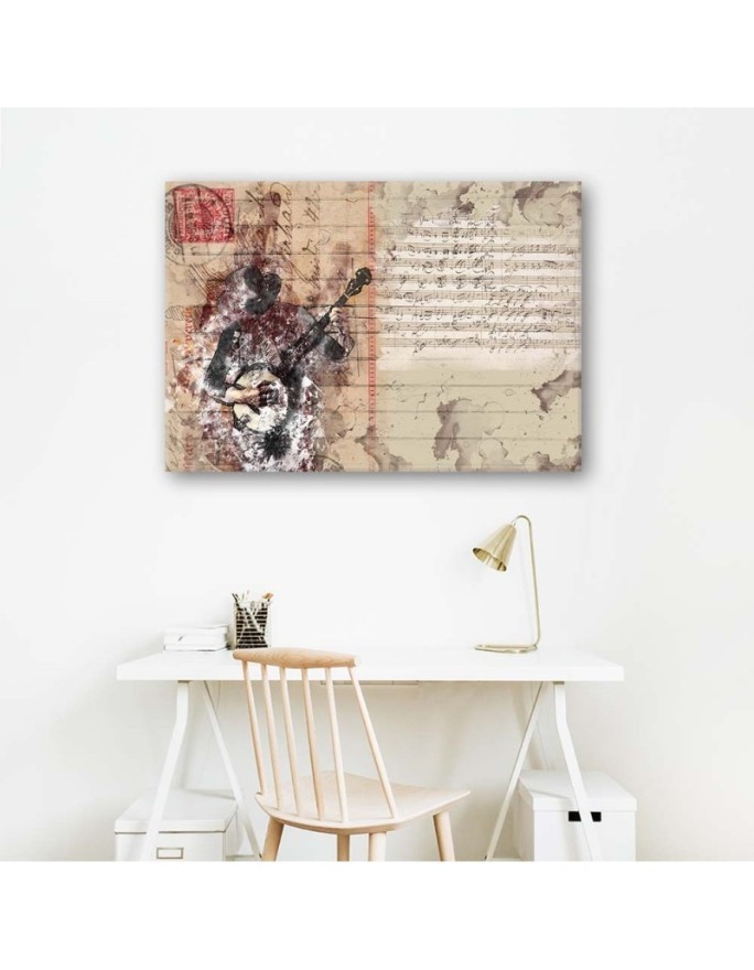 Abstrakcyjny retro muzyk - Obraz na ścianę canvas | FEEBY