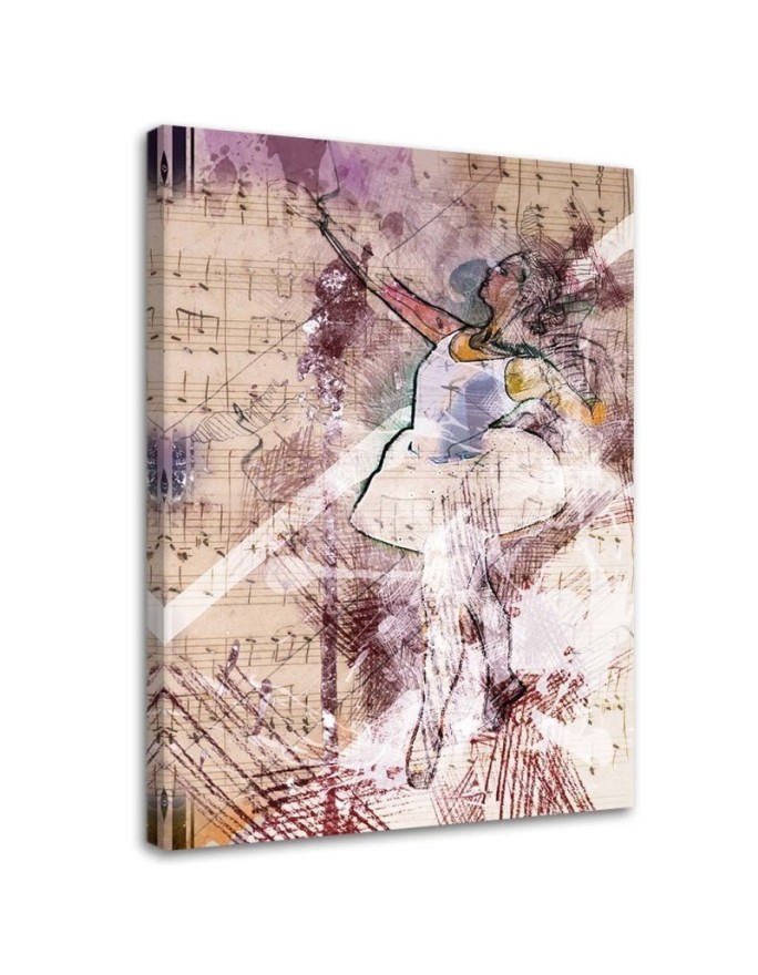 Leinwandbild modern - Ballerina im weißen Kleid | Feeby