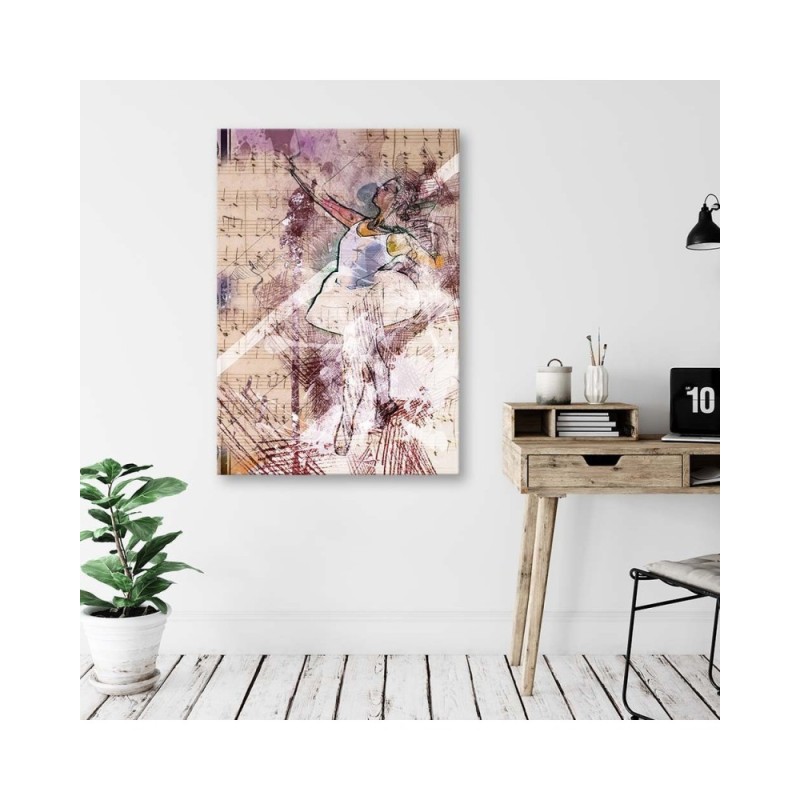 Leinwandbild modern - Ballerina im weißen Kleid | Feeby