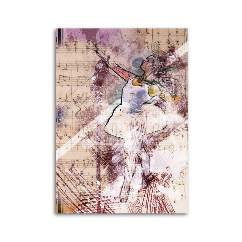 Leinwandbild modern - Ballerina im weißen Kleid | Feeby