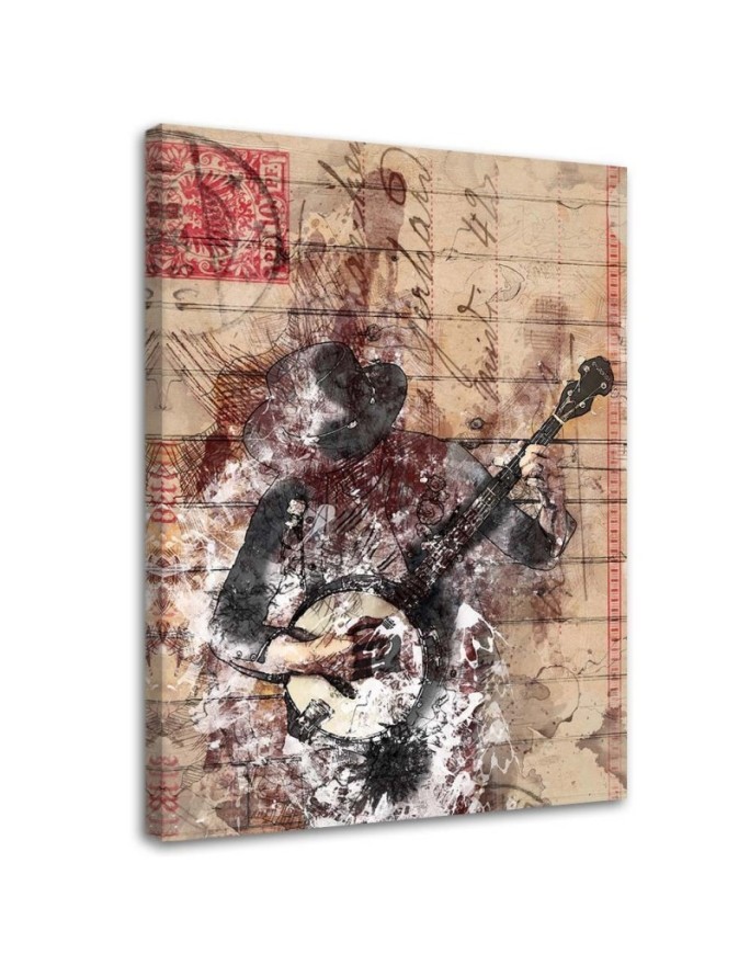 Obrazy w stylu retro - Gitarzysta vintage | FEEBY