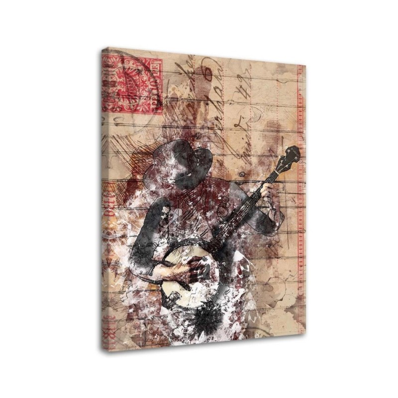 Obrazy w stylu retro - Gitarzysta vintage | FEEBY