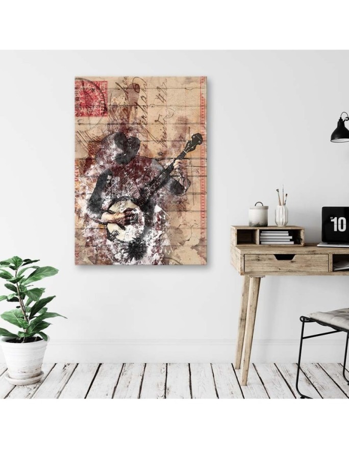 Retro Canvas paintings - Vintage guitarist | FEEBY