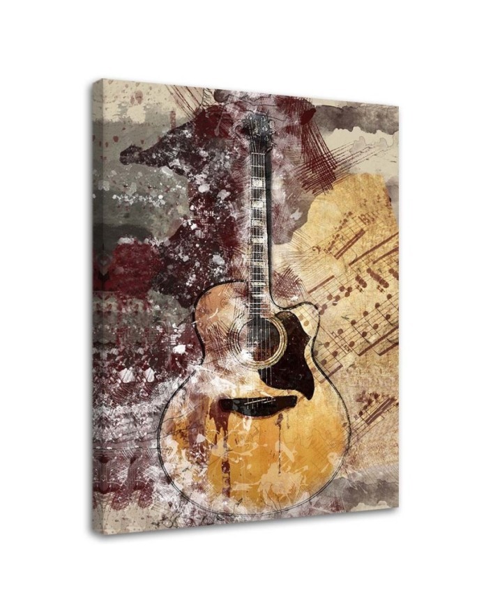 Leinwandbild - Pastell-Gitarre | Feeby