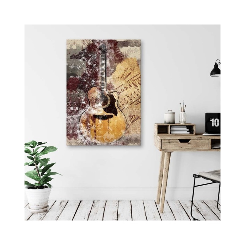 Leinwandbild - Pastell-Gitarre | Feeby