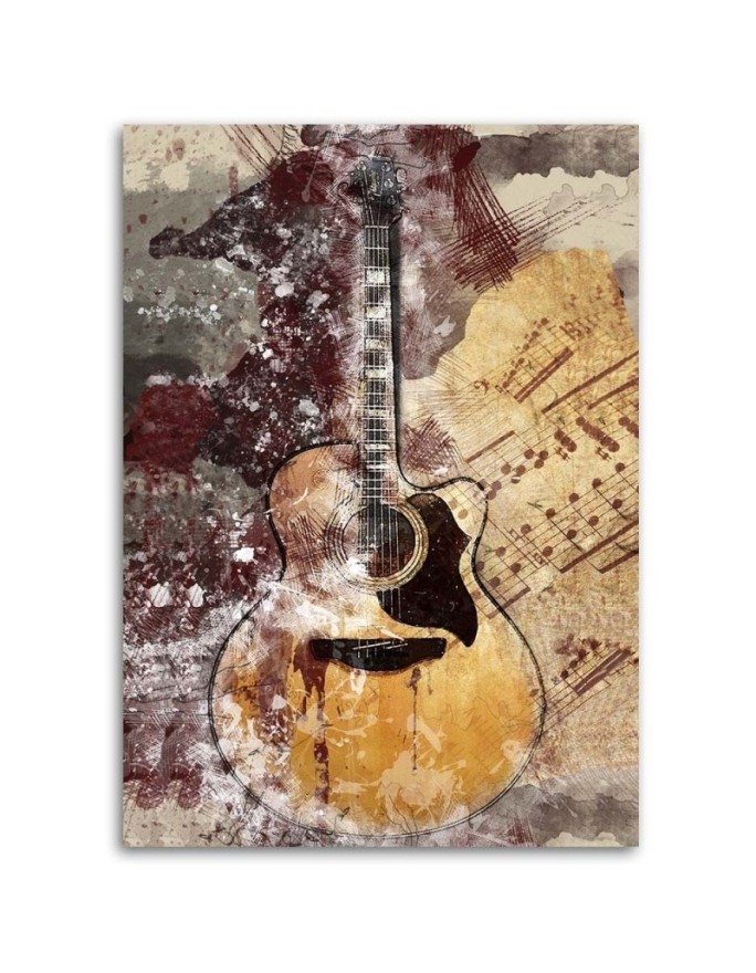 Obrazy w stylu retro - Pastelowa gitara | FEEBY