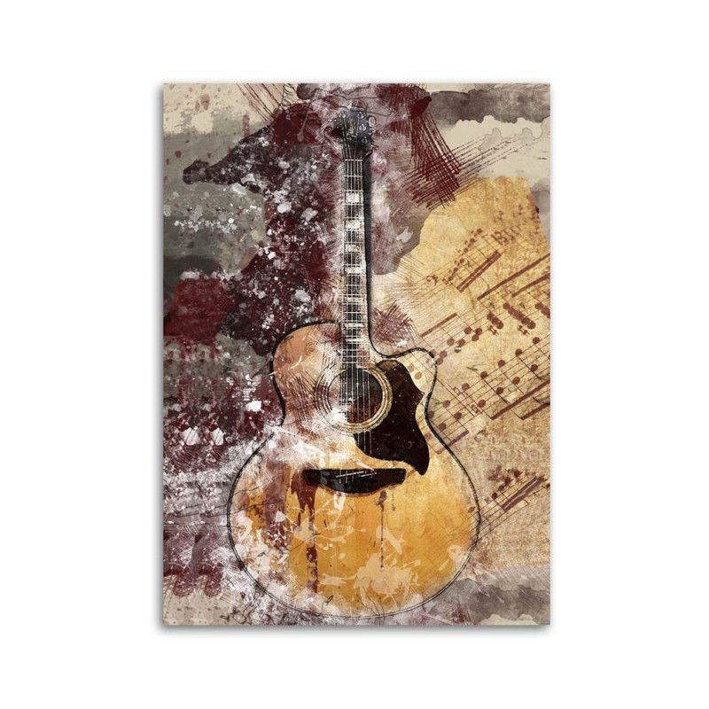 Leinwandbild - Pastell-Gitarre | Feeby