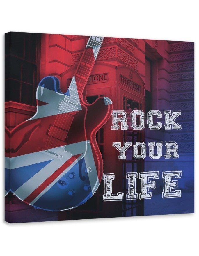 Bild auf Leinwand - Gitarre mit britischer Flagge | Feeby