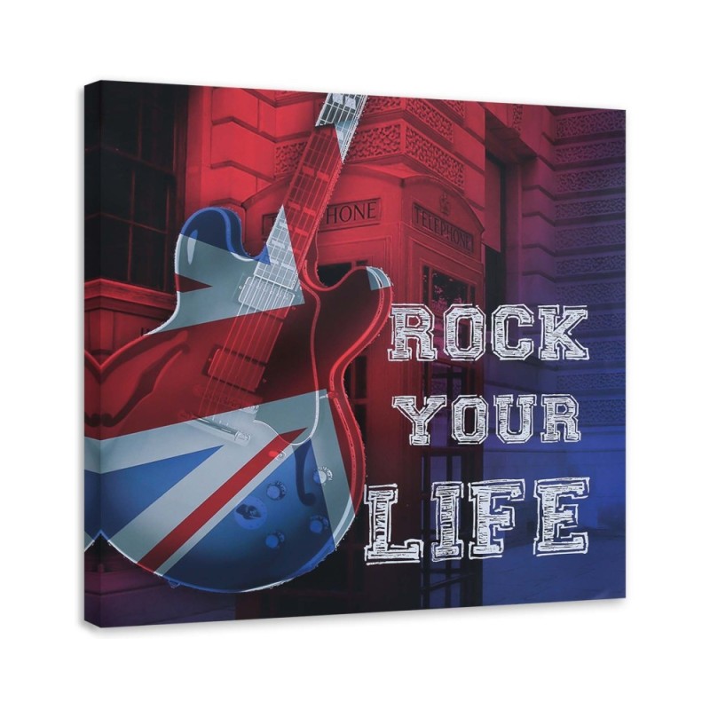 Bild auf Leinwand - Gitarre mit britischer Flagge | Feeby