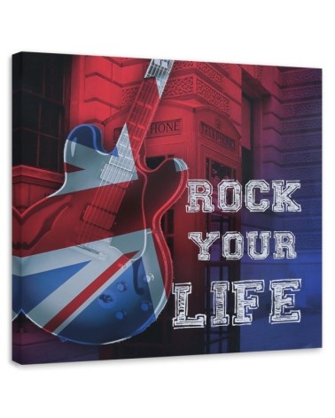 Bild auf Leinwand - Gitarre mit britischer Flagge | Feeby