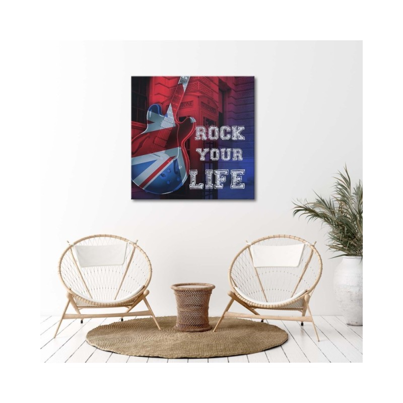 Bild auf Leinwand - Gitarre mit britischer Flagge | Feeby