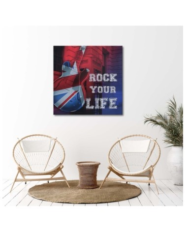 Bild auf Leinwand - Gitarre mit britischer Flagge | Feeby