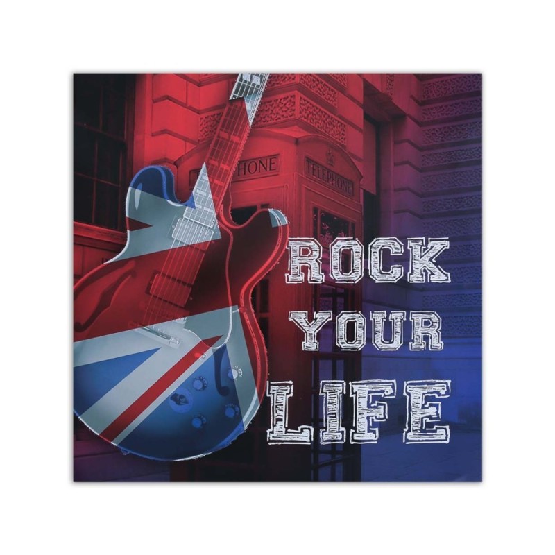 Bild auf Leinwand - Gitarre mit britischer Flagge | Feeby