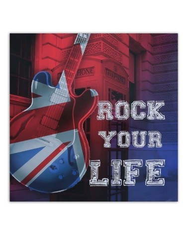 Bild auf Leinwand - Gitarre mit britischer Flagge | Feeby