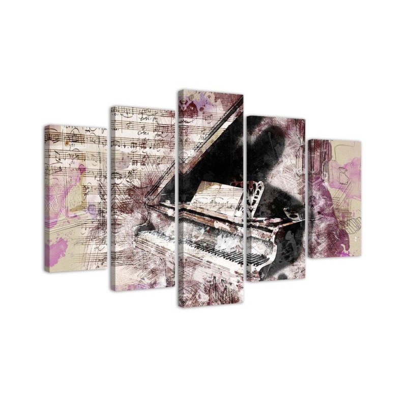 Modernes Wandbild - Klavier Abstrakt Vintage | Feeby