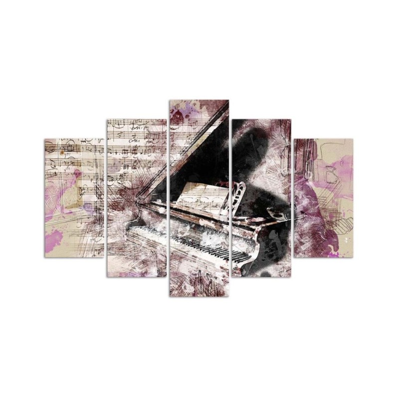 Modernes Wandbild - Klavier Abstrakt Vintage | Feeby
