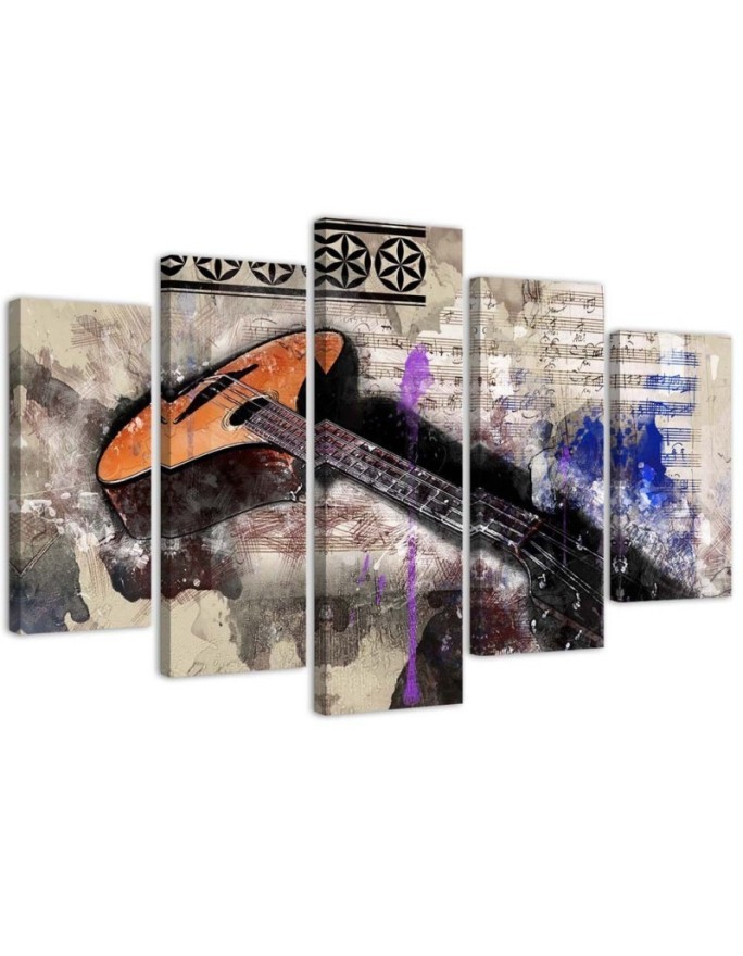 Bild auf Leinwand - Gitarre Abstrakt Bunt | Feeby