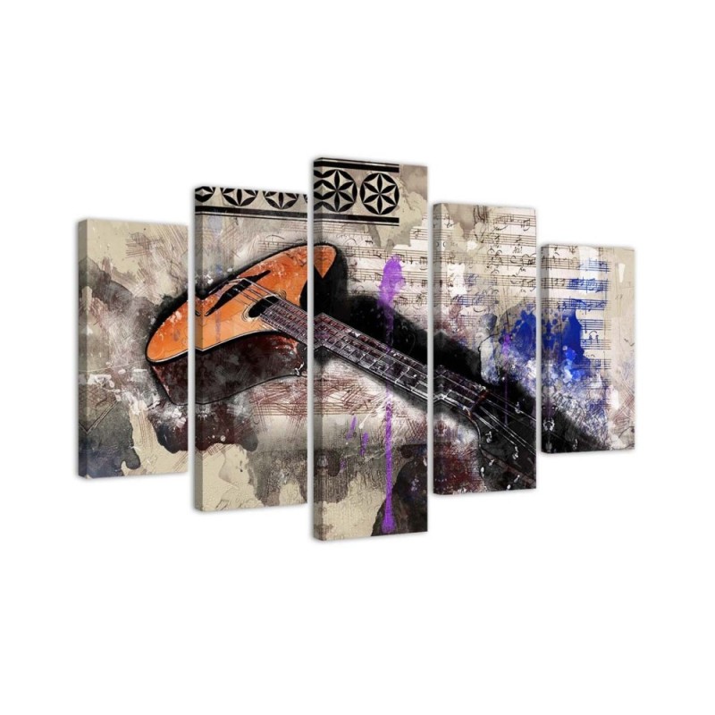 Bild auf Leinwand - Gitarre Abstrakt Bunt | Feeby