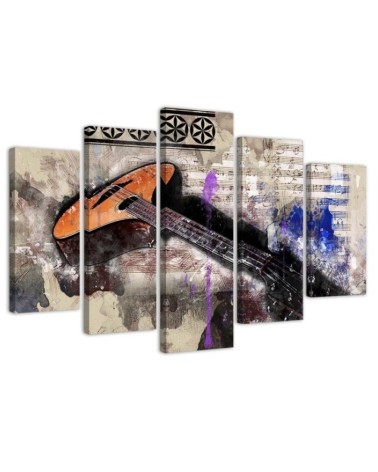 Bild auf Leinwand - Gitarre Abstrakt Bunt | Feeby