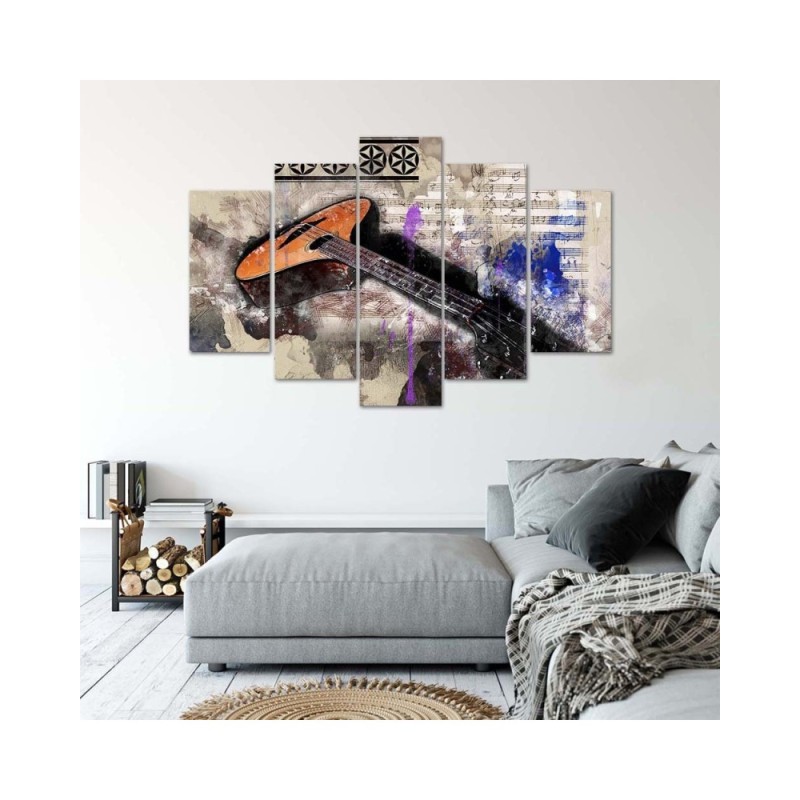 Bild auf Leinwand - Gitarre Abstrakt Bunt | Feeby