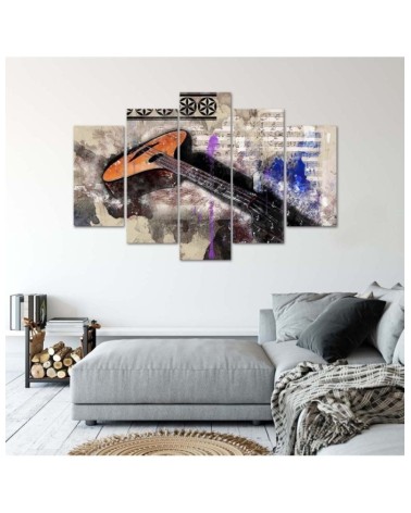 Bild auf Leinwand - Gitarre Abstrakt Bunt | Feeby