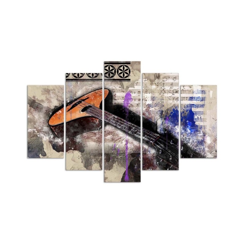 Bild auf Leinwand - Gitarre Abstrakt Bunt | Feeby