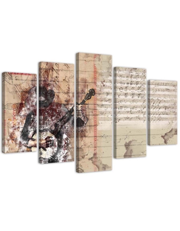 Leinwanddruck - Abstrakt Gitarre Musik Vintage | Feeby