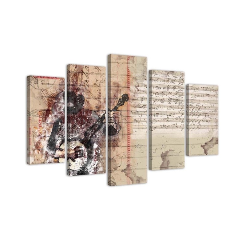 Leinwanddruck - Abstrakt Gitarre Musik Vintage | Feeby