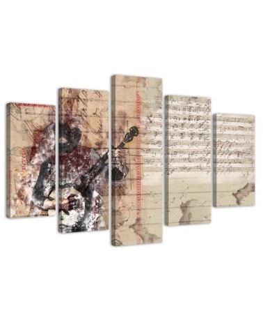 Leinwanddruck - Abstrakt Gitarre Musik Vintage | Feeby