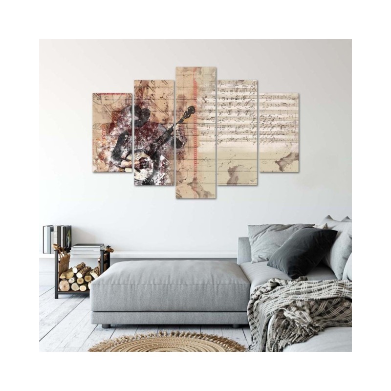 Leinwanddruck - Abstrakt Gitarre Musik Vintage | Feeby